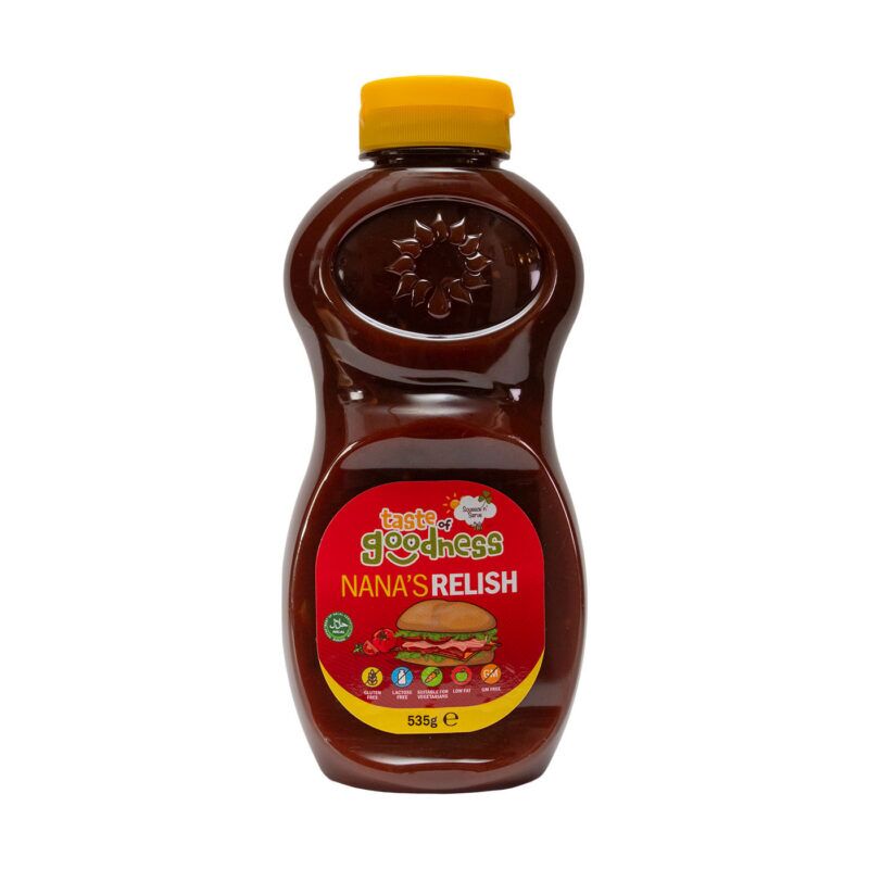 Taste-of-Goodness-Nanas-Relish-535g Taste of Goodness Nana's Relish Sauce Wholesale Pack 6 x 450ml