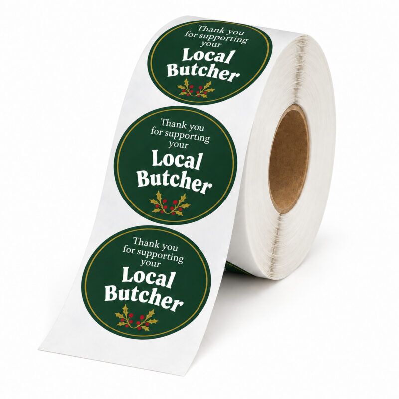 Thank You for Supporting Your Local Butcher Christmas labels
