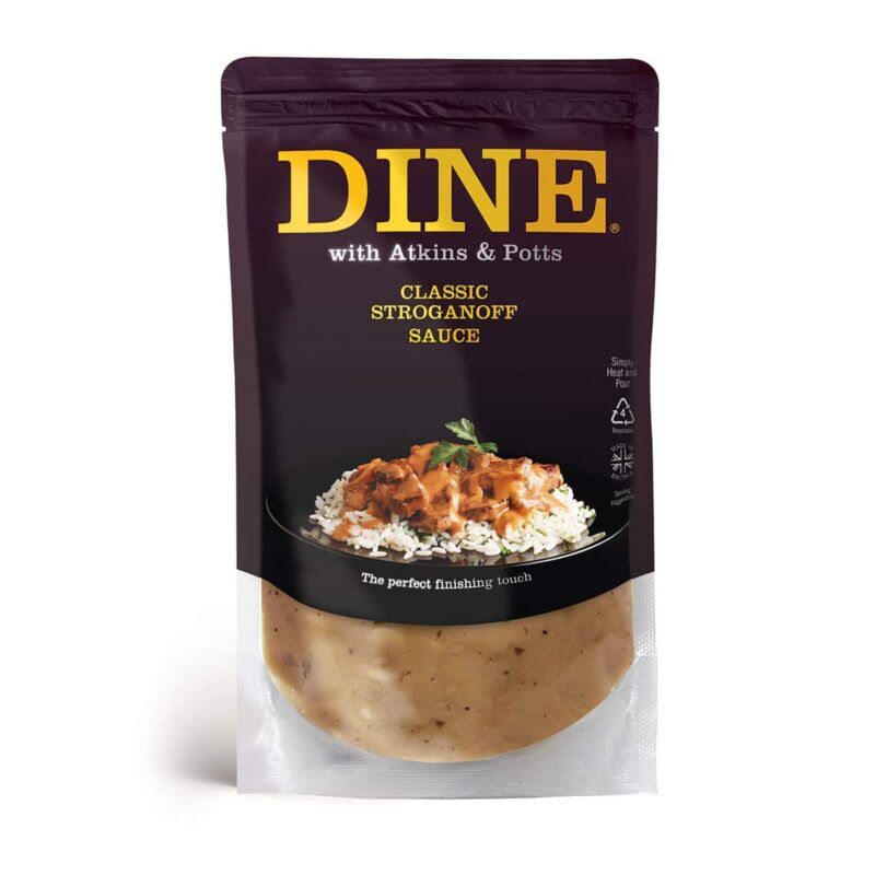 DINE IN with Atkins & Potts Stroganoff Sauce DINE IN with Atkins & Potts Stroganoff Sauce