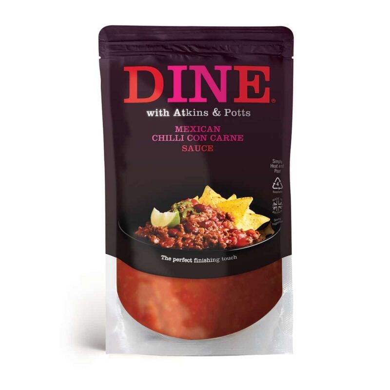 DINE IN with Atkins & Potts Chilli con Carne Sauce DINE IN with Atkins & Potts Chilli con Carne Sauce
