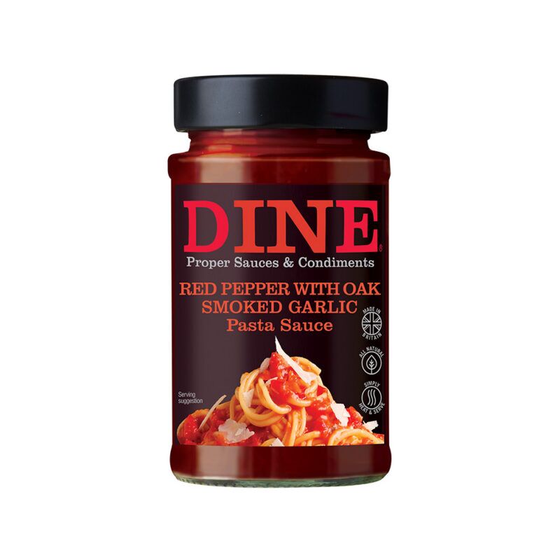 DINE-Red-Pepper-with-Oak-Smoked-Garlic-Pasta-Sauce DINE Red Pepper & Oak Smoked Garlic Pasta Sauce