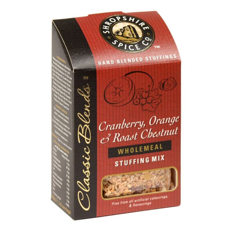 Shropshire Spice Wholemeal Cranberry Orange & Roast Chestnut Stuffing Mix Shropshire Spice Wholemeal Cranberry Orange & Roast Chestnut Stuffing Mix